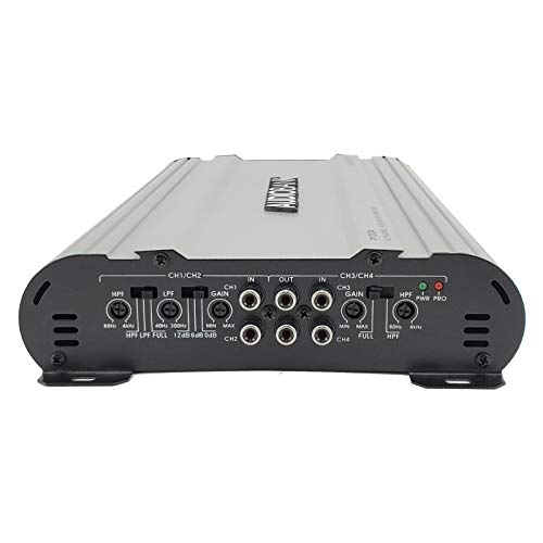 Audiobank 4 Channels 1000 WATTS Bridgedable Car Audio Stereo Amplifier P1004 Heavy-Duty Aluminum Alloy Heatsink | Class A-B Operation Remote On/Off Circuit Audiobank 4 Channels 1000 WATTS Bridgedable Car Audio Stereo Amplifier P1004 Heavy-Duty Aluminum Alloy Heatsink | Class A-B Operation Remote On/Off Circuit